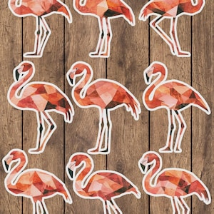 Geometric Flamingo Vinyl Die Cut Sticker Set Funny Sticker Laptop Sticker Water Bottle Sticker Notebook Sticker