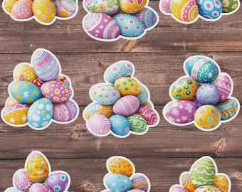 Pile of Easter Eggs Die Cut Vinyl Sticker Set | Funny Sticker | Laptop Sticker | Water Bottle Sticker | Notebook Sticker