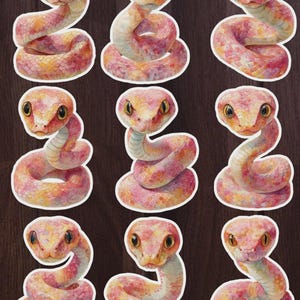 Pink Snake Vinyl Die Cut Sticker Set Funny Sticker Laptop Sticker Water Bottle Sticker Notebook Sticker