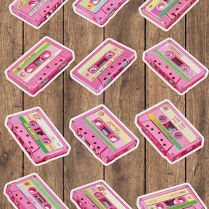Pink Mix Tape Die Cut Vinyl Sticker Set Funny Sticker Laptop Sticker Water Bottle Sticker Notebook Sticker