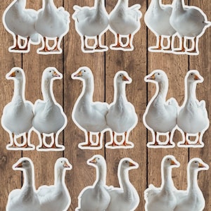 White Geese Vinyl Die Cut Sticker Set | Funny Sticker | Laptop Sticker | Water Bottle Sticker | Notebook Sticker