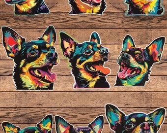 Chihuahua Die Cut Vinyl Sticker Set – For Notebook, Laptop, Water Bottle & Scrapbooking