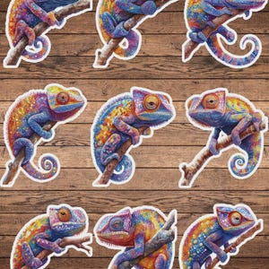 Colorful Chameleon Die Cut Sticker Set | Funny Sticker | Laptop Sticker | Water Bottle Sticker | Notebook Sticker