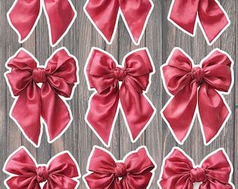 Pink Bow Die Cut Vinyl Sticker Set – For Notebook, Laptop, Water Bottle & Scrapbooking