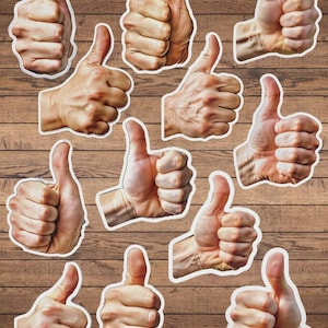 Thumbs Up Vinyl Die Cut Sticker Set | Funny Sticker | Laptop Sticker | Water Bottle Sticker | Notebook Sticker