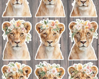 Boho Lioness Die Cut Sticker Set – For Notebook, Laptop, Water Bottle & Scrapbooking