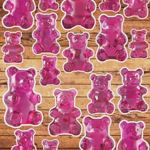 Pink Gummy Bears Vinyl Die Cut Sticker Set Funny Sticker Laptop Sticker Water Bottle Sticker Notebook Sticker