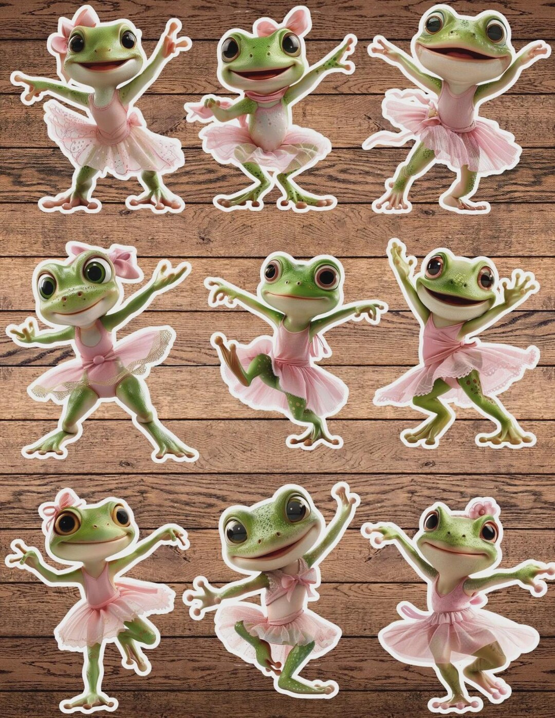 Cute Dancing Frog Die Cut Vinyl Sticker Set – for Notebook, Laptop ...