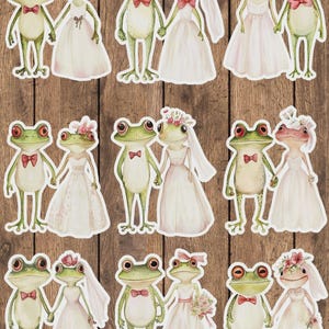 Frog Bride and Groom Vinyl Die Cut Sticker Set | Funny Sticker | Laptop Sticker | Water Bottle Sticker | Notebook Sticker