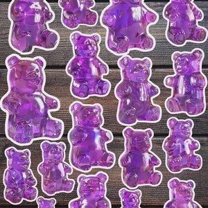 Purple Gummy Bear Vinyl Die Cut Sticker Set | Funny Sticker | Laptop Sticker | Water Bottle Sticker | Notebook Sticker