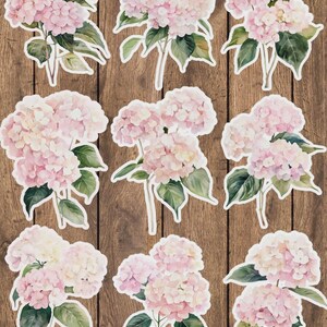 Pink Hydrageas Flowers Die Cut Vinyl Sticker Set Funny Sticker Laptop Sticker Water Bottle Sticker Notebook Sticker