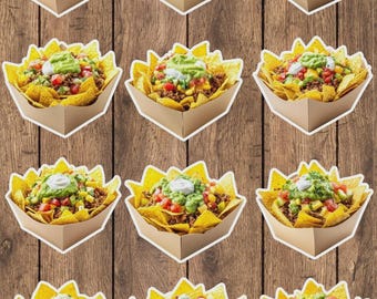 Nachos Die Cut Vinyl Sticker Set – For Notebook, Laptop, Water Bottle & Scrapbooking