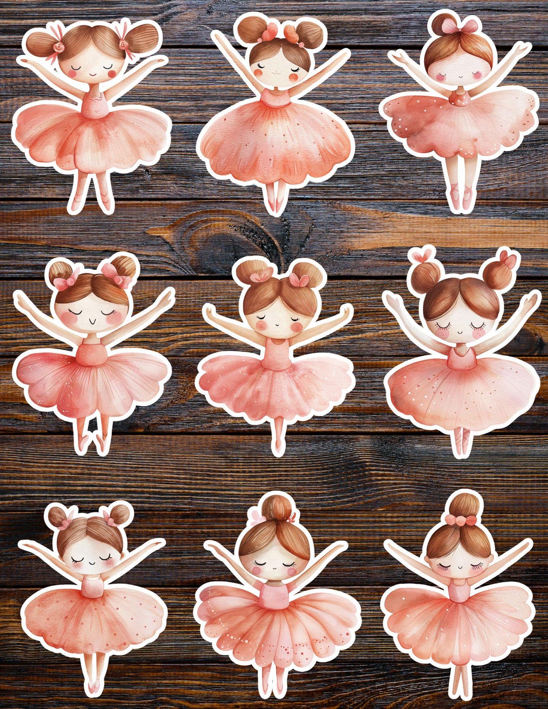Little Ballerina Girl Die Cut Vinyl Sticker Set – for Notebook, Laptop ...