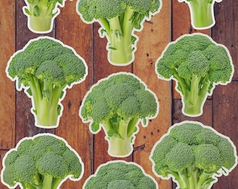 Fresh Broccoli Die Cut Vinyl Sticker Set | Funny Sticker | Laptop Sticker | Water Bottle Sticker | Notebook Sticker