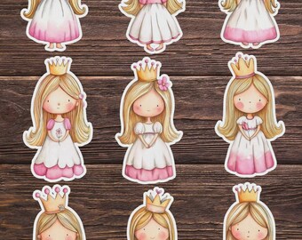 Little Princess Girl Die Cut Vinyl Sticker Set – For Notebook, Laptop, Water Bottle & Scrapbooking