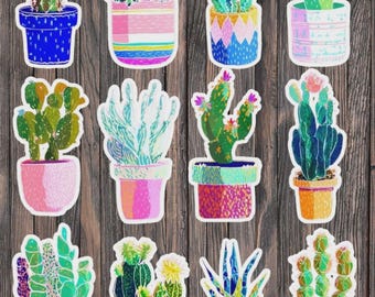 Cactus Succulents Die Cut Vinyl Sticker Set – For Notebook, Laptop, Water Bottle & Scrapbooking