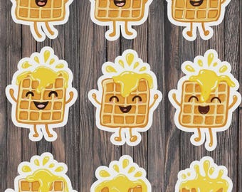 Buttery Waffle Die Cut Vinyl Sticker Set – For Notebook, Laptop, Water Bottle & Scrapbooking