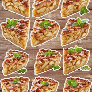 Apple Pie l Die Cut Vinyl Stickers Set | Funny Sticker | Laptop Sticker | Water Bottle Sticker | Notebook Sticker