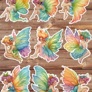 Colorful Sitting Fairy Sticker Set | Funny Sticker | Laptop Sticker | Water Bottle Sticker | Notebook Sticker