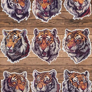 Tiger Head Vinyl Die Cut Sticker Set | Funny Sticker | Laptop Sticker | Water Bottle Sticker | Notebook Sticker