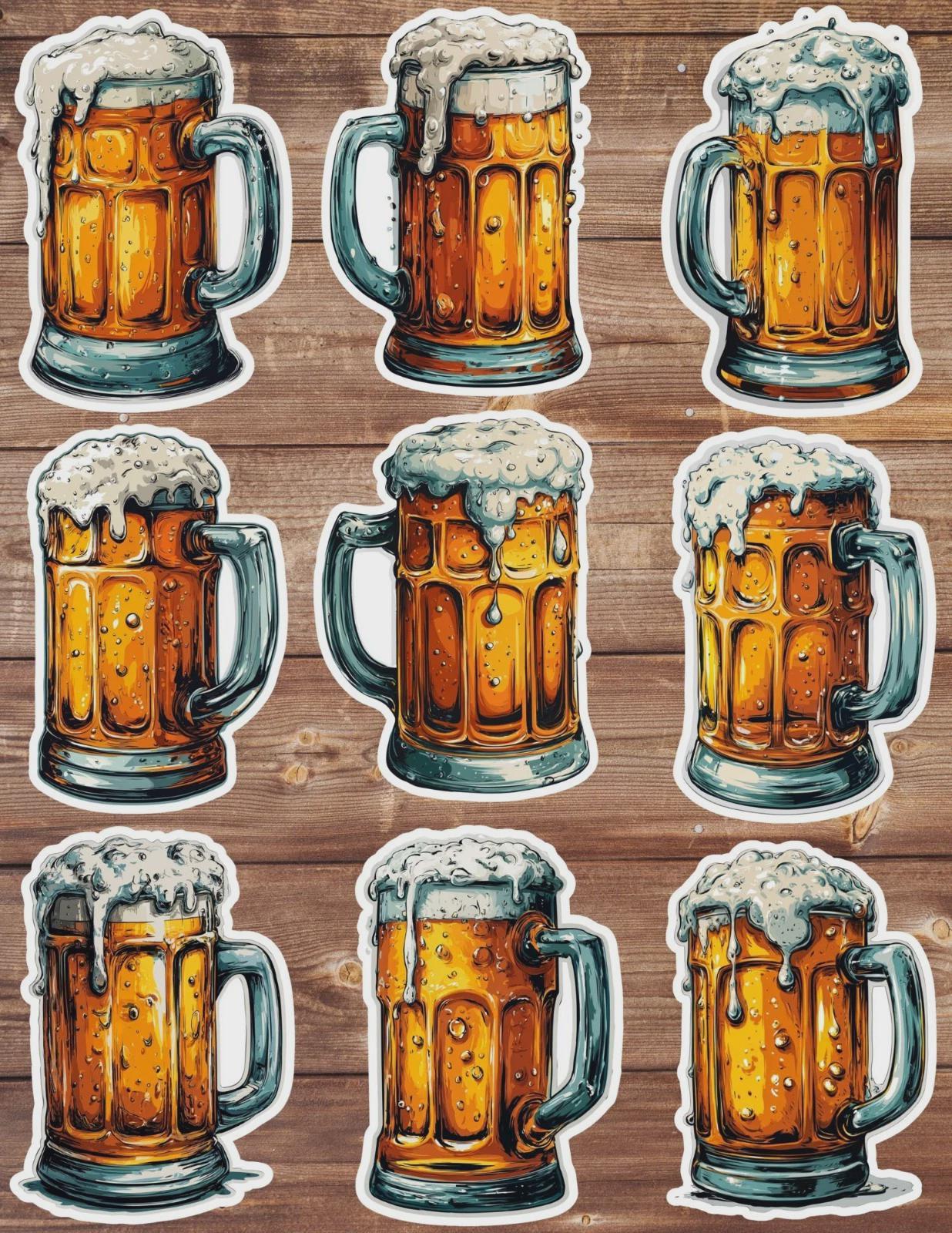 Beer Stein Vinyl Die Cut Sticker Set | Funny Sticker | Laptop Sticker ...