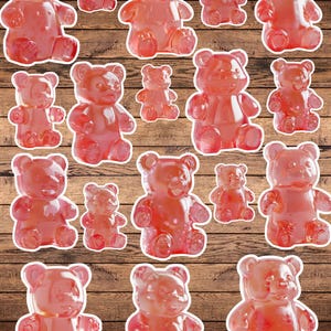 Pink Gummy Bear Die Cut Sticker Set | Funny Sticker | Laptop Sticker | Water Bottle Sticker | Notebook Sticker