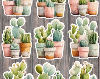 Succulents Die Cut Vinyl Sticker Set – For Notebook, Laptop, Water Bottle & Scrapbooking