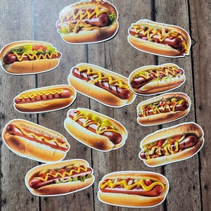 Hot Dog Die Cut Sticker Set | Funny Sticker | Laptop Sticker | Water Bottle Sticker | Notebook Sticker