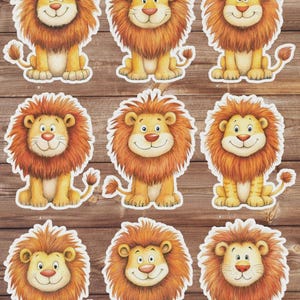 Friendly Lion Die Cut Sticker Set | Funny Sticker | Laptop Sticker | Water Bottle Sticker | Notebook Sticker