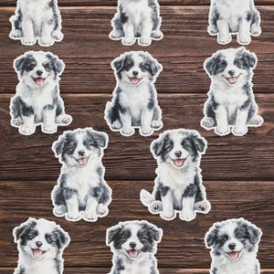 Sheepdog Puppy Dog Vinyl Die Cut Sticker Set | Funny Sticker | Laptop Sticker | Water Bottle Sticker | Notebook Sticker