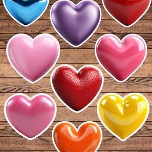 3d Heart Die Cut Vinyl Sticker Set | Funny Sticker | Laptop Sticker | Water Bottle Sticker | Notebook Sticker