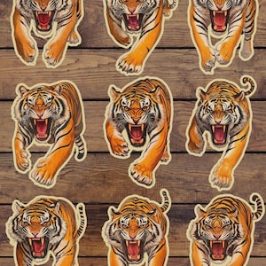 Fierce Tiger Vinyl Die Cut Sticker Set Sticker Laptop Sticker Water Bottle Sticker Notebook Sticker Scrapbooking