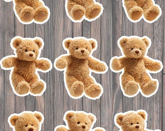 Fluffy Brown Bear Vinyl Die Cut Sticker Set | Funny Sticker | Laptop Sticker | Water Bottle Sticker | Notebook Sticker
