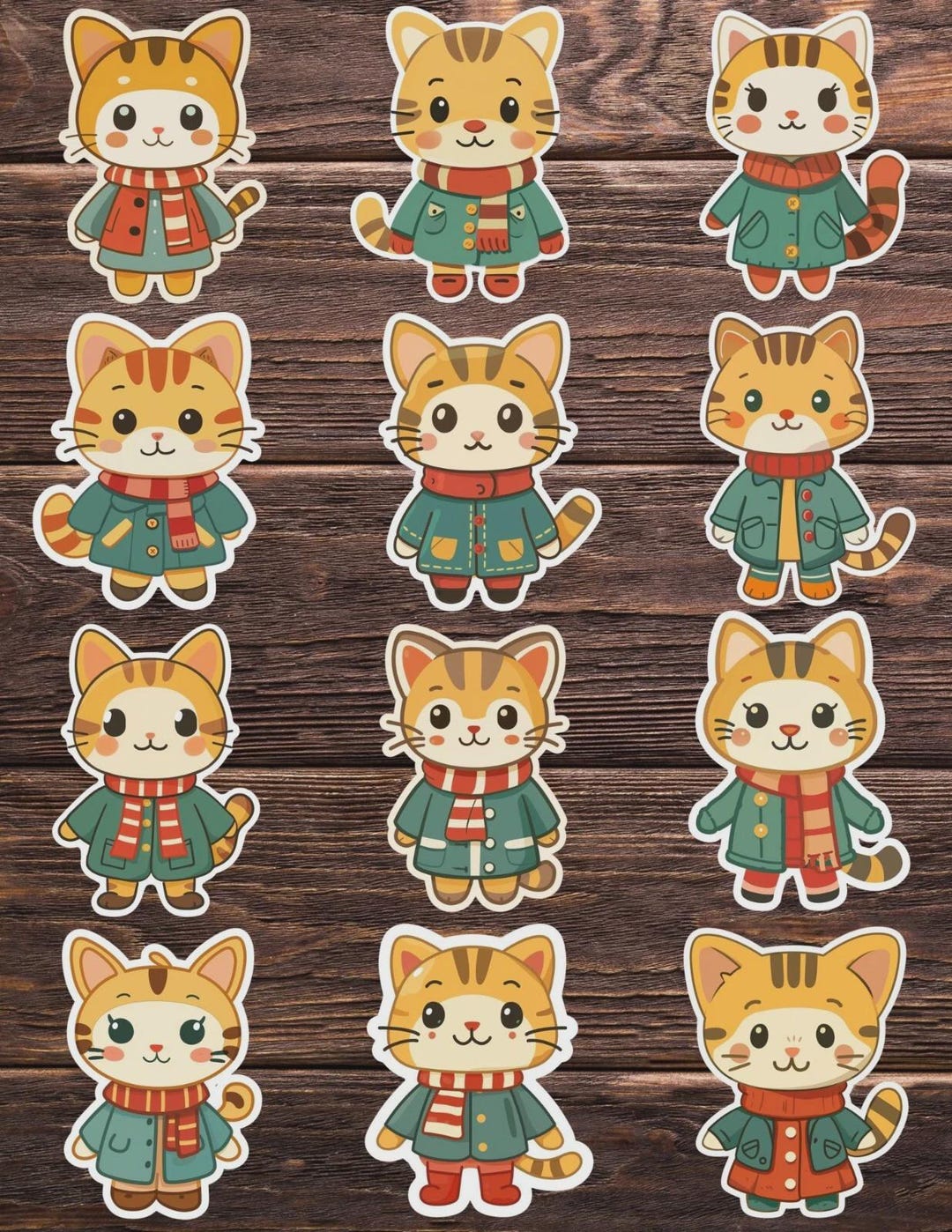 Cozy Kitten Die Cut Vinyl Sticker Set – for Notebook, Laptop, Water ...