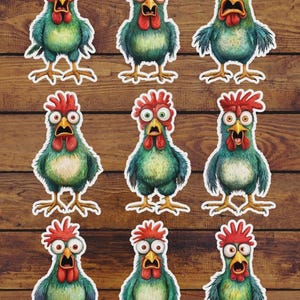 Scaredy Chicken Vinyl Die Cut Sticker Set | Funny Sticker | Laptop Sticker | Water Bottle Sticker | Notebook Sticker