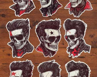 Rock and Roll Skeleton Vinyl Die Cut Sticker Set | Funny Sticker | Laptop Sticker | Water Bottle Sticker | Notebook Sticker