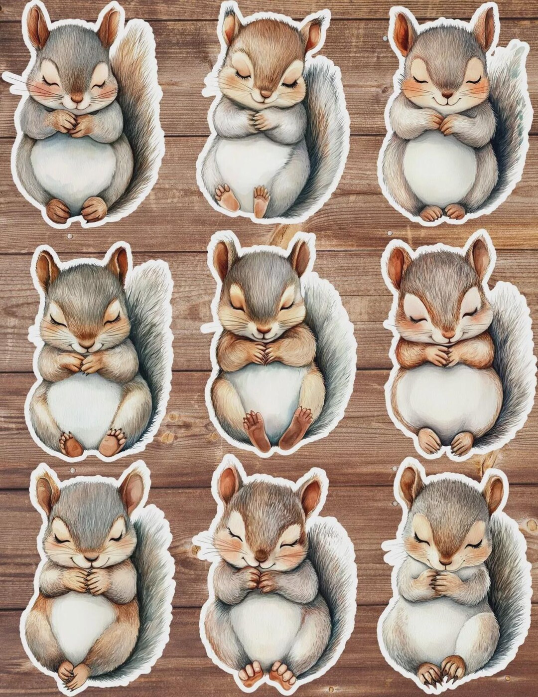 Sleepy Squirrel Vinyl Die Cut Sticker Set | Funny Sticker | Laptop ...