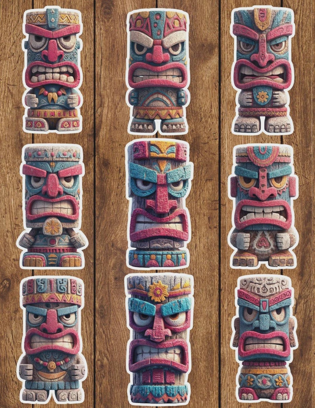 Tiki Notebook Tiki God Die Cut Vinyl Sticker Set | Funny Sticker | Laptop Sticker ...