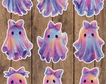 Cute Ghost Die Cut Vinyl Sticker Set – For Notebook, Laptop, Water Bottle & Scrapbooking