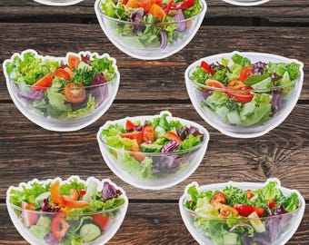 Bowl of Salad Vinyl Die Cut Sticker Set – For Notebook, Laptop, Water Bottle & Scrapbooking Sticker