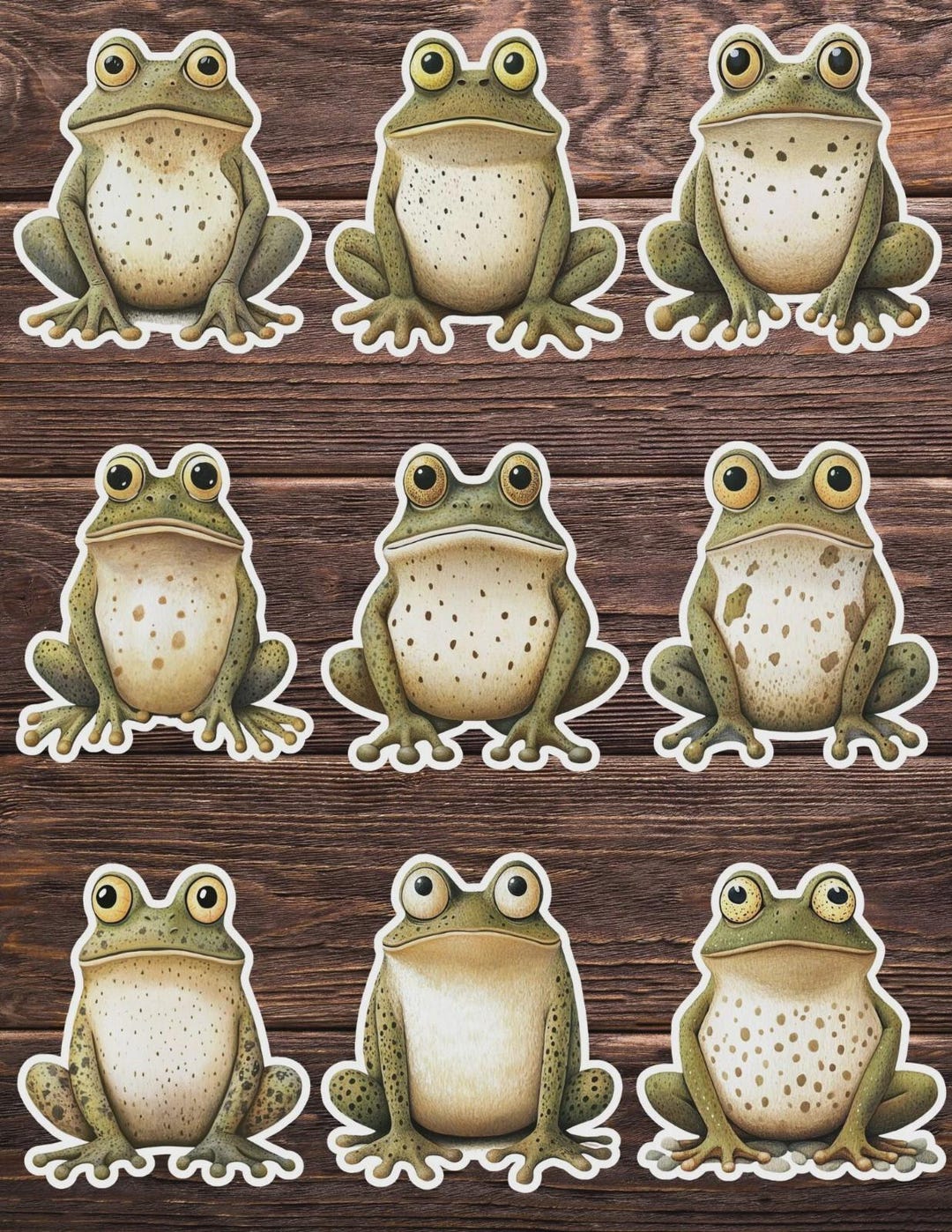 Cute Frog Die Cut Vinyl Sticker Set – for Notebook, Laptop, Water ...