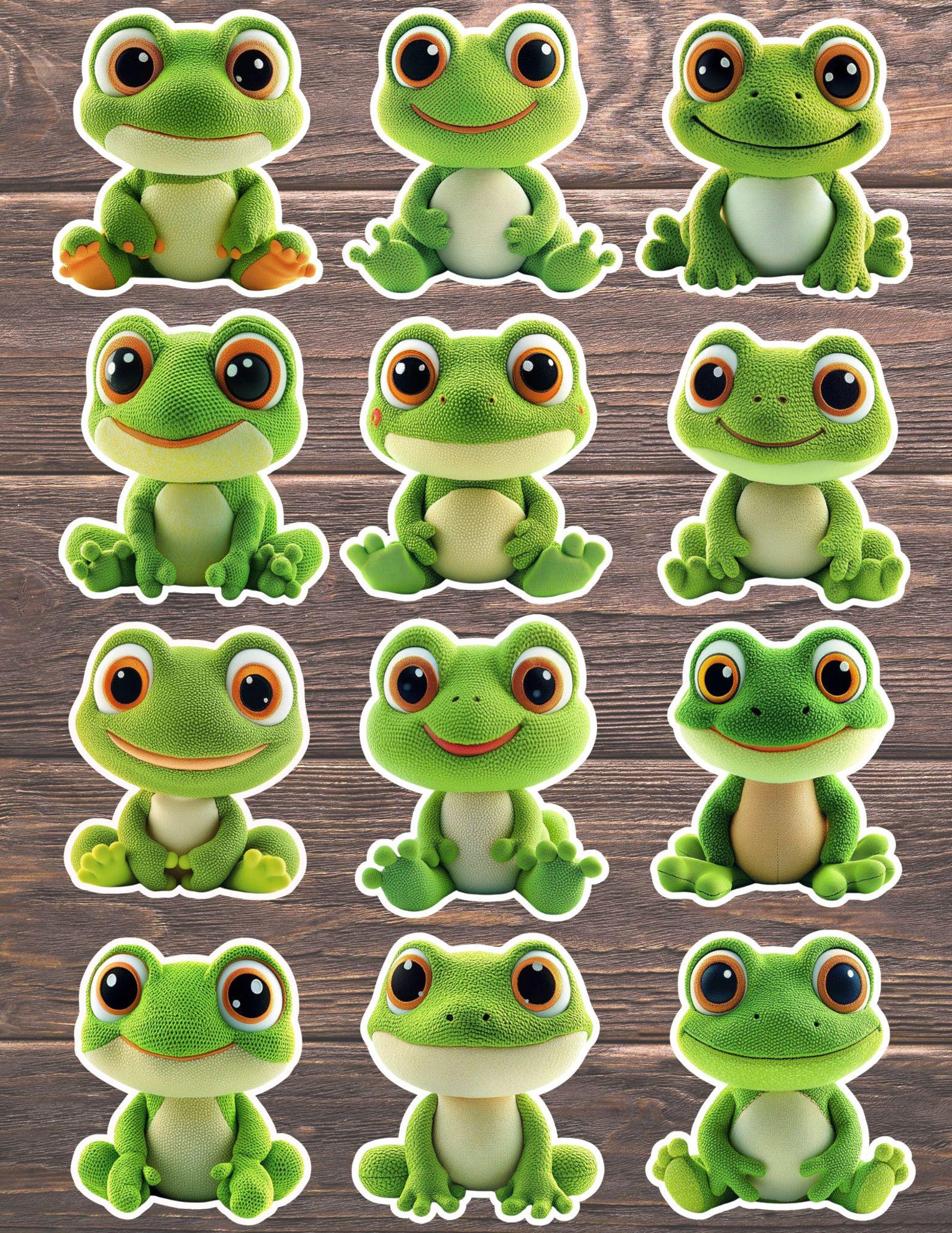 Cute Smiling Frog Die Cut Vinyl Sticker Set – for Notebook, Laptop ...