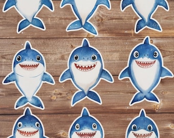 Smiling Shark Vinyl Die Cut Sticker Set | Funny Sticker | Laptop Sticker | Water Bottle Sticker | Notebook Sticker