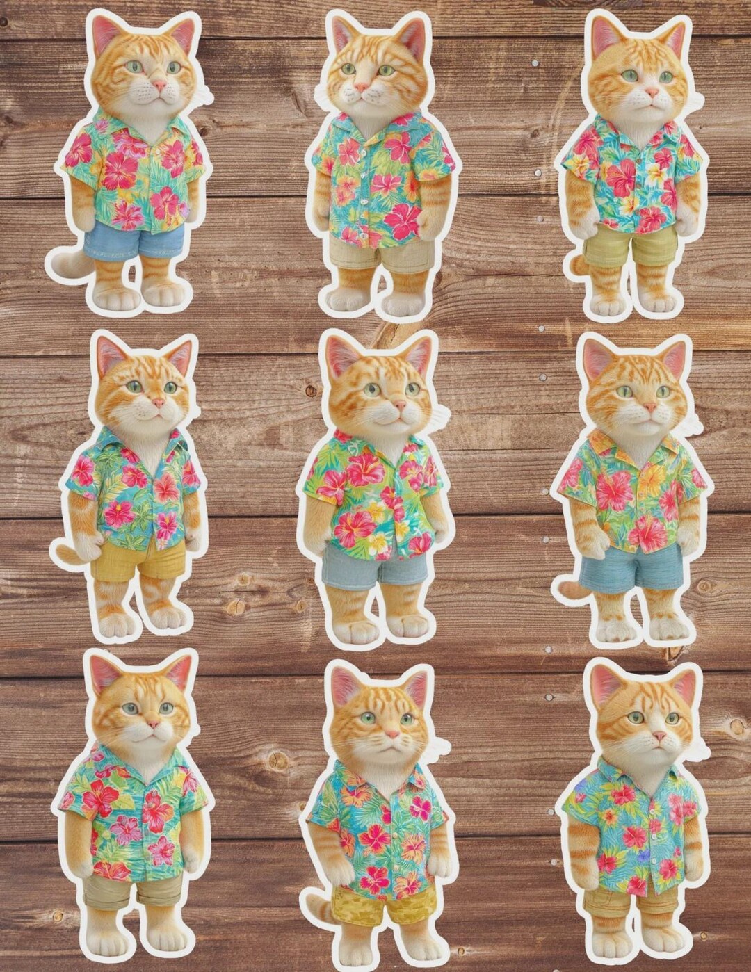 Vacation Kitty Die Cut Sticker Set | Funny Sticker | Laptop Sticker ...