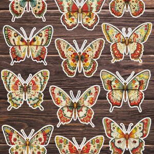 Patterned Butterfly Vinyl Die Cut Sticker Set | Funny Sticker | Laptop Sticker | Water Bottle Sticker | Notebook Sticker