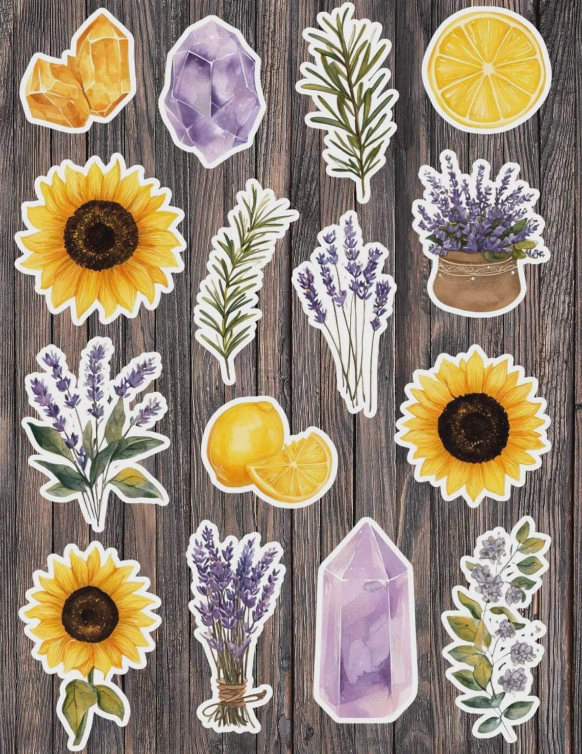 Lavender and Lemons Die Cut Vinyl Sticker Set – for Notebook, Laptop ...