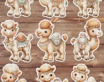 Ornate Camel Die Cut Vinyl Sticker Set – For Notebook, Laptop, Water Bottle & Scrapbooking