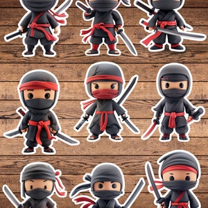 Ninja Die Cut Sticker Set | Funny Sticker | Laptop Sticker | Water Bottle Sticker | Notebook Sticker