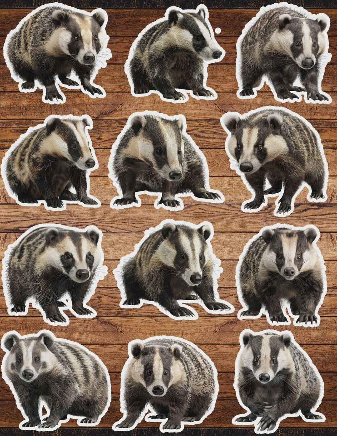 Badger Die Cut Vinyl Sticker Set – for Notebook, Laptop, Water Bottle ...