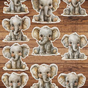 Cartoon Elephant Sticker Set | Funny Sticker | Laptop Sticker | Water Bottle Sticker | Notebook Sticker